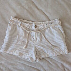 Cynthia Rowley 100% linen striped shorts